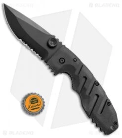 CRKT Ryan Seven Liner Lock Knife Black (3.375" Black Serr) 6813K -Blade HQ Knife Shop CRKT Ryan Seven LL Black Black Serr 6813K BHQ 75698 jr bottlecap