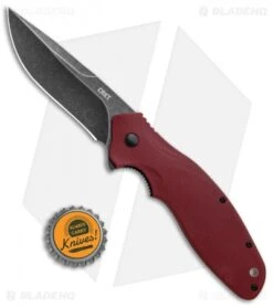 CRKT Shenanigan Spring Assisted Knife Maroon GRN (3.4" Black SW) K800RKP -Blade HQ Knife Shop CRKT Shenanigan LL Maroon Black SW K800RKP BHQ 124733 jr bottlecap