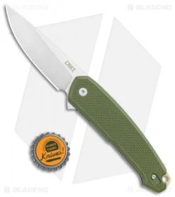CRKT Vox Tueto Spring Assisted Flipper Knife OD Green G-10 (3.3" Satin) 5325 -Blade HQ Knife Shop CRKT Tueto SA Filpper OD Green G 10 Satin 5325 BHQ 119344 jr bottlecap