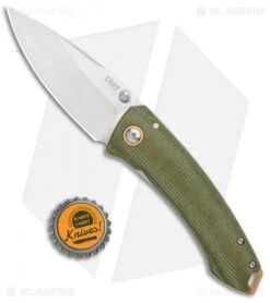 CRKT Exclusive Burnley Tuna Frame Lock Knife Green Micarta (3.3" Satin S35VN) -Blade HQ Knife Shop CRKT Tuna FL Green Micarta Satin BHQ 113868 jr bottlecap