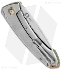 CRKT Exclusive Burnley Tuna Frame Lock Knife Green Micarta (3.3" Satin S35VN) -Blade HQ Knife Shop CRKT Tuna FL Green Micarta Satin BHQ 113868 jr side