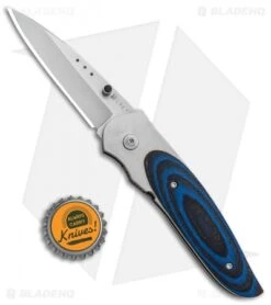 CRKT Viele Wasp Liner Lock Knife Black/Blue G-10 (2.8" Bead Blast) 8002 -Blade HQ Knife Shop CRKT Viele Wasp LL Black Blue G 10 BB 8002 BHQ 87016 jr bottlecap