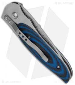 CRKT Viele Wasp Liner Lock Knife Black/Blue G-10 (2.8" Bead Blast Serr) 8012 -Blade HQ Knife Shop CRKT Viele Wasp LL Black Blue G 10 BB Serr 8012 BHQ 87017 jr side