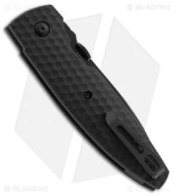 CRKT Lucas Burnley Aux Liner Lock Folding Knife Black (3.25" Black Serr)1221K -Blade HQ Knife Shop CRKT lucas burnley aux black black 1221K BHQ 51816 er side