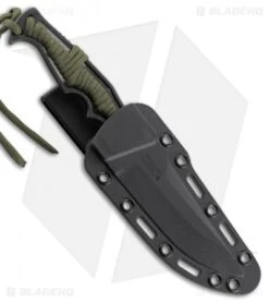 CRKT Tighe Breaker Fixed Blade Knife Green Paracord (4.25" Black Stonewash)1110 -Blade HQ Knife Shop CRKT tighe breaker green paracord black stonewash 1110 BHQ 51812 er sheath