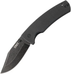 CRKT Gulf Linerlock CR2795, 4.079" 8Cr13MoV Plain Blade, Black G10 Handle