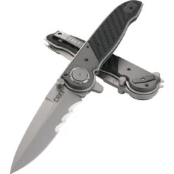CRKT M40 Deadbolt Lock Veff CRM4015, 3.999" 1.4116 Combo Edge, Bolster - 6063 Al | Onlay - Glass Reinforced Nylon Handle -Blade HQ Knife Shop M40 Deadbolt Lock Veff 3 67297.1579296670