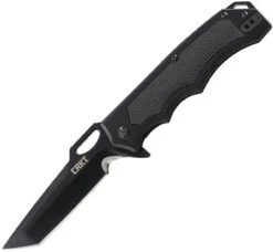 CRKT 7050 Septimo, 3.6" 8Cr13MoV Black Combo Blade, Aluminum Handles W/TPR Inserts