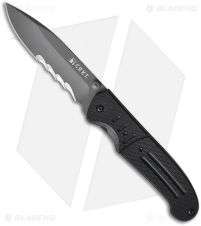 CRKT Ignitor T Spring Assisted Knife w/ Black G10 (3.38" Gray Serr) 6865 CRKT Ignitor T Spring Assisted Knife W/ Black G10 (3.38" Gray Serr) 6865 -Blade HQ Knife Shop crkt 6865 ignitor t