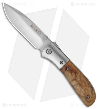 CRKT Carson M4-02W Knife w/ Burl Wood Handle (3.25" Satin Plain) M4-02 CRKT Carson M4-02W Knife W/ Burl Wood Handle (3.25" Satin Plain) M4-02 -Blade HQ Knife Shop crkt carson m4 02w BHQ 7647 jr