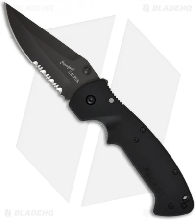 CRKT Crawford Kasper Liner Lock Knife (3.75" Black Serr) 6783Z CRKT Crawford Kasper Liner Lock Knife (3.75" Black Serr) 6783Z -Blade HQ Knife Shop crkt crawford kasper 6783z