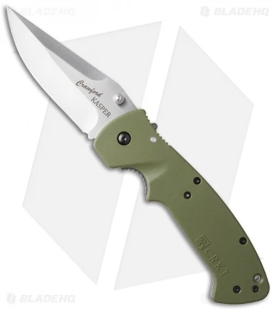 CRKT Crawford Kasper Liner Lock Knife OD Green Zytel (3.75" Satin) 6773SOD CRKT Crawford Kasper Liner Lock Knife OD Green Zytel (3.75" Satin) 6773SOD -Blade HQ Knife Shop crkt crawford kasper od green 6773sod cm
