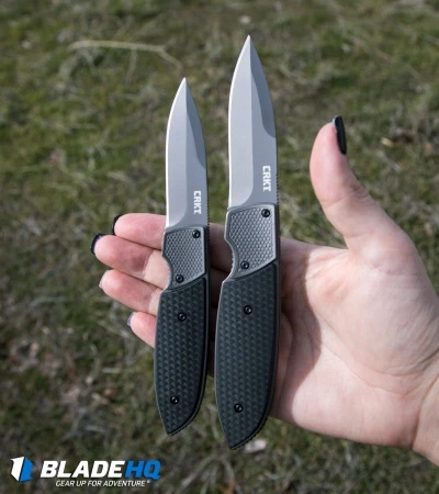 CRKT Russ Kommer Fulcrum 2 Compact Folding Knife GRN (2.75" Gray) 7430 CRKT Russ Kommer Fulcrum 2 Compact Folding Knife GRN (2.75" Gray) 7430 -Blade HQ Knife Shop crkt fulcrum 2 size comparison hand dl 1