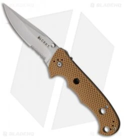 CRKT Hammond Cruiser Liner Lock Knife Tan (3.75" Bead Blast Serr) 7914DI