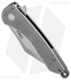CRKT Jettison Compact Frame Lock Flipper Knife Titanium (2" Stonewash) 6120 -Blade HQ Knife Shop crkt jettison 6120 bottom cm