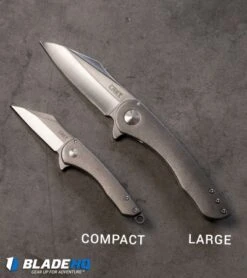 CRKT Jettison Compact Frame Lock Flipper Knife Titanium (2" Stonewash) 6120 -Blade HQ Knife Shop crkt jettison knife size comparison bp 1
