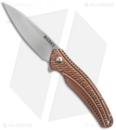 CRKT Ken Onion Ripple Bronze Folding Knife (3.16" Satin Plain) K406BXP CRKT Ken Onion Ripple Bronze Folding Knife (3.16" Satin Plain) K406BXP -Blade HQ Knife Shop crkt onion ripple bronze