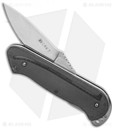 CRKT Rollock Pocket Knife Black Translucent (2.25" Polish) 5202K CRKT Rollock Pocket Knife Black Translucent (2.25" Polish) 5202K -Blade HQ Knife Shop crkt rollock black 5212k half open cm