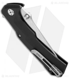 CRKT Tighe Tac Two Tanto Flipper Button Lock Knife GRN (3.25" Satin) 5235 -Blade HQ Knife Shop crkt tighe tac two tanto 5235 side cm