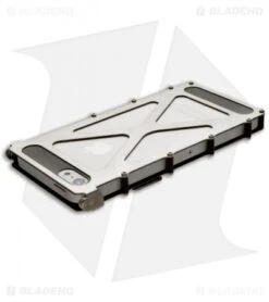 CRKT INoxCase Stainless Steel IPhone 5 Case 180Â° Cover INOX5S -Blade HQ Knife Shop inox inoxcase iphone5 stainless steel satin 180 inox5s back