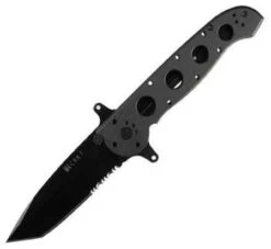 CRKT M16-14SF Special Forces, 4" AUS8 Combo Tanto Blade, Black Aluminum Handle
